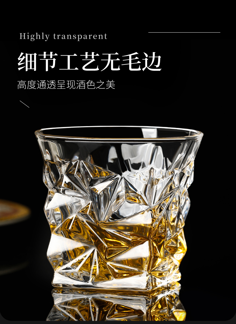 Bar KTV beer glasses, octagonal glasses, thickened whisky glasses, home creative crystal spirits glasses, spirits glasses pic 4