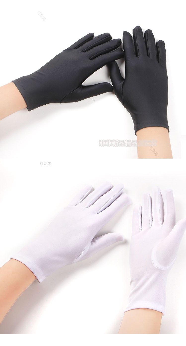 珠宝专用白手套丝绸缎面防晒高档拍照弹力礼仪首饰黑色礼服店导购详情6
