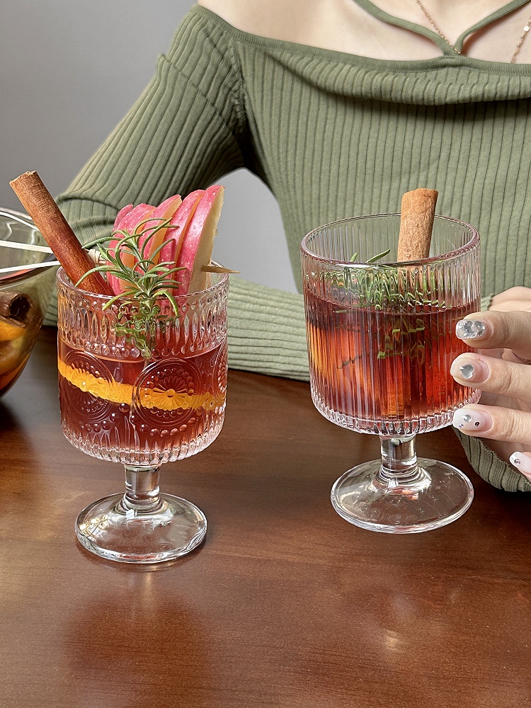 热红酒杯圣诞鸡尾酒太阳花高脚杯高颜值微醺煮酒喝洋酒杯玻璃杯子详情13