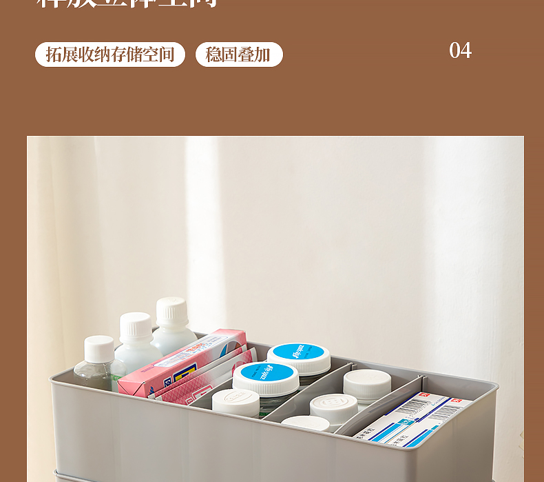Desktop compartments storage box, hospital medicine box, cosmetics and sundries box, multi-compartment organization box, multi-functional storage box pic 19