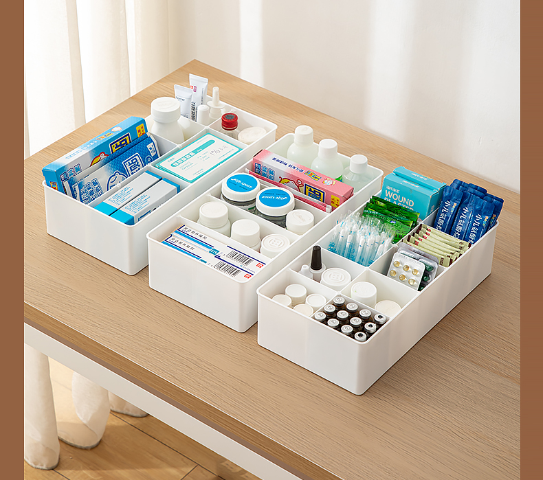Desktop compartments storage box, hospital medicine box, cosmetics and sundries box, multi-compartment organization box, multi-functional storage box pic 25