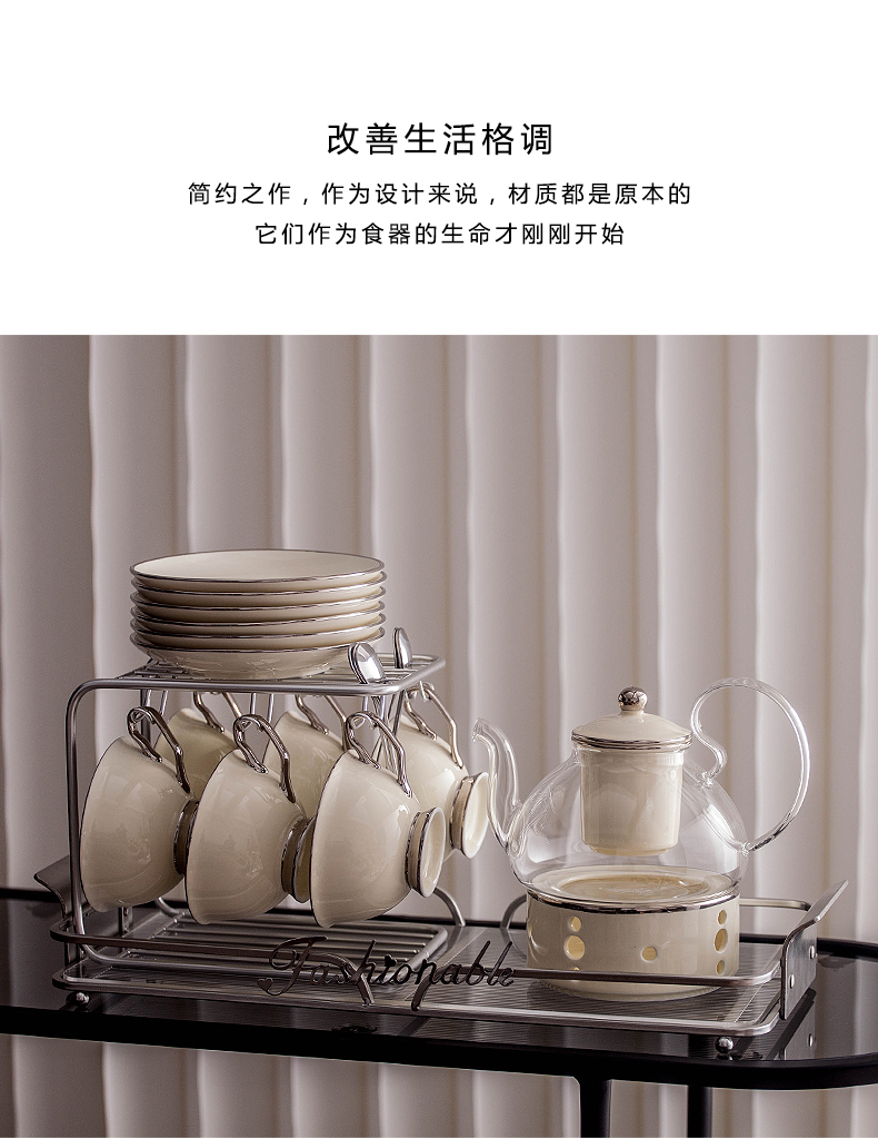 6S Light Luxury heat-resistant glass Flower teapot, herbal tea set, Fruit Teapot set, afternoon tea teapot, tea cups, household items pic 2