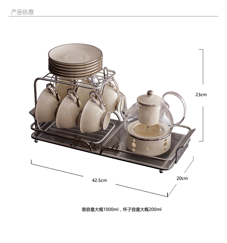 6S Light Luxury heat-resistant glass Flower teapot, herbal tea set, Fruit Teapot set, afternoon tea teapot, tea cups, household items pic 3