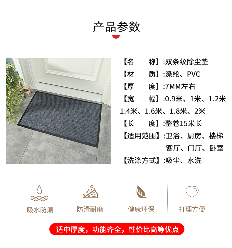 外贸地垫入户门垫地毯进门厨房浴室防滑吸水防油脚垫防水家用门口详情3