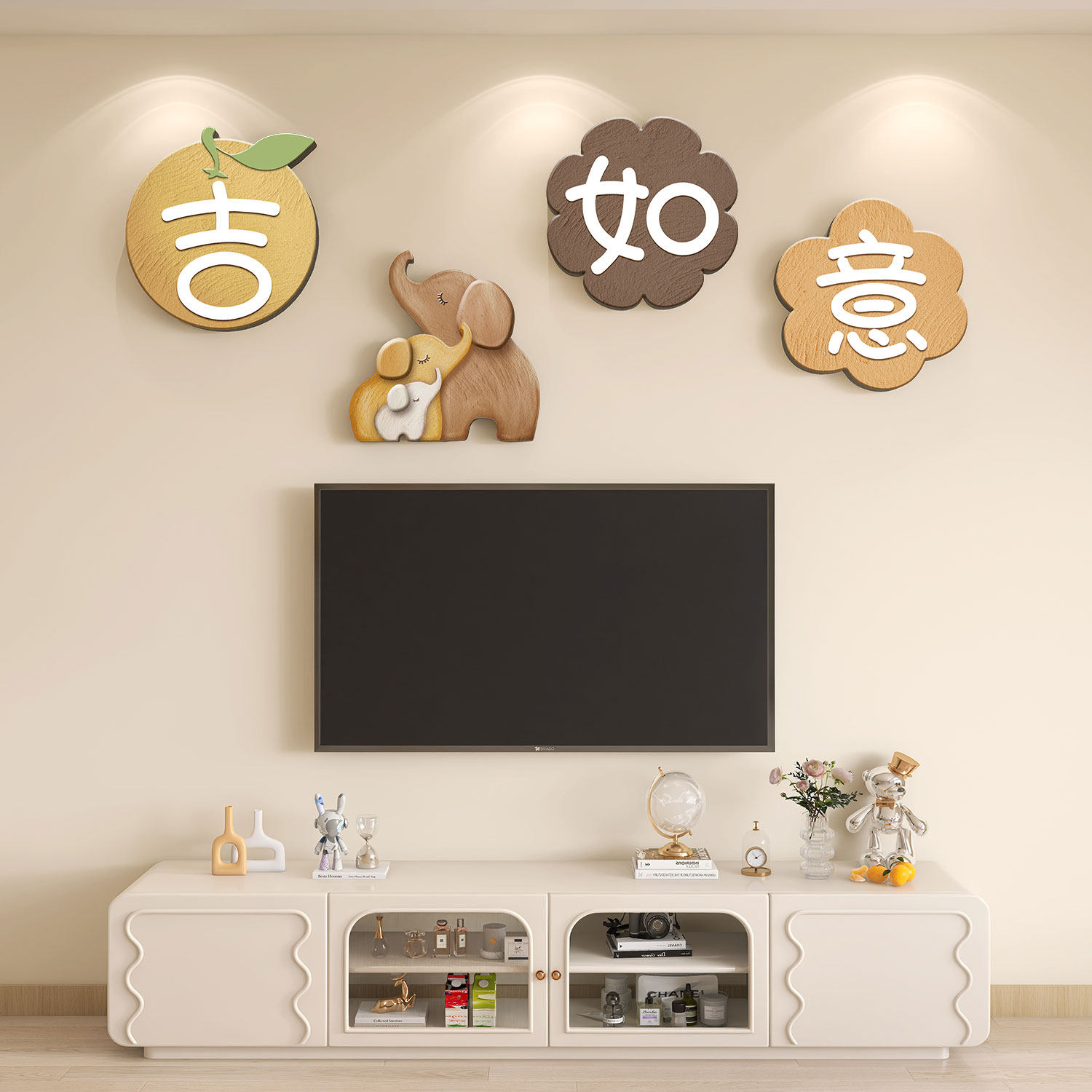 吉祥如意客厅影视电视背景墙装饰画 画好寓意免打孔沙发壁画 画饭厅挂画 画