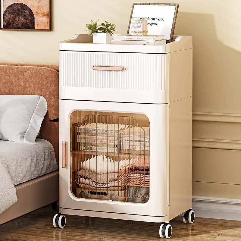 抽屉式收纳柜客厅零食置物柜多层夹缝储物柜家用卧室可移动床头柜