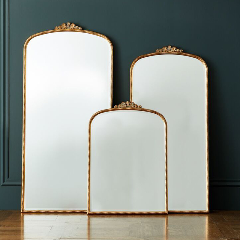 冠鼎 欧式镜子复古雕花镜手工定制落地全身穿衣镜家用卧室梳妆镜