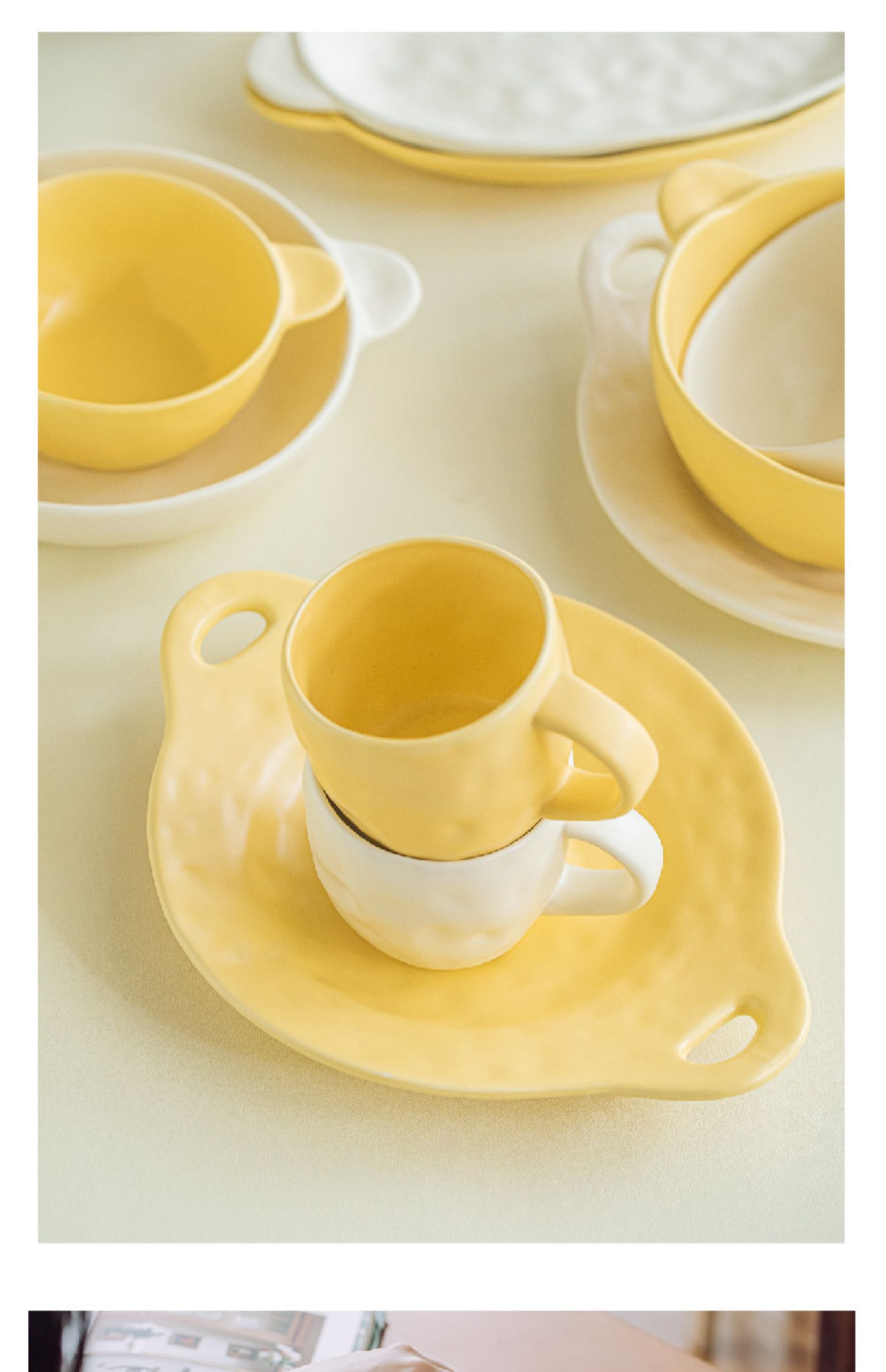 碗盘套装家用陶瓷碗面汤碗一人食手捏餐具平盘深烤盘碟子盘子详情28