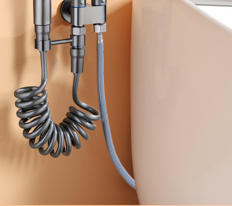 马桶伴侣喷枪双控一进二出水龙头马桶冲洗喷枪妇洗器冲水枪伴侣详情4