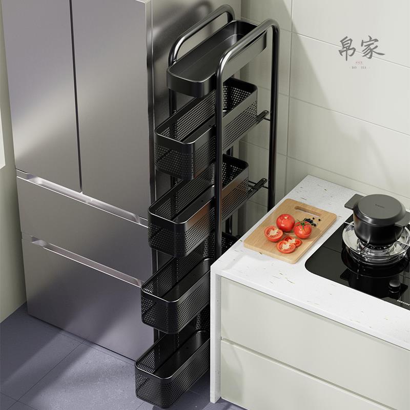 厨房置物架落地冰箱夹缝缝柜浴室多层小推车化妆室抽拉储物柜