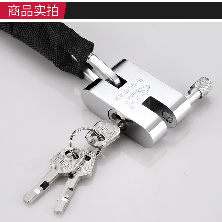 Thickened and hardened password chain lock for the main gate, factory, anti-theft, anti-cutting and anti-sawing, universal for tricycle locks and bicycle locks pic 15