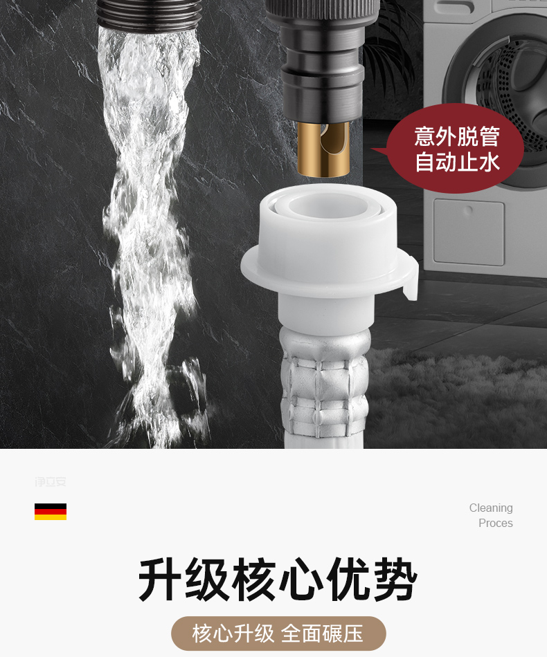 双出水一进二出角阀洗衣机水龙头自动止水阀专用铜三通一分二接头详情2