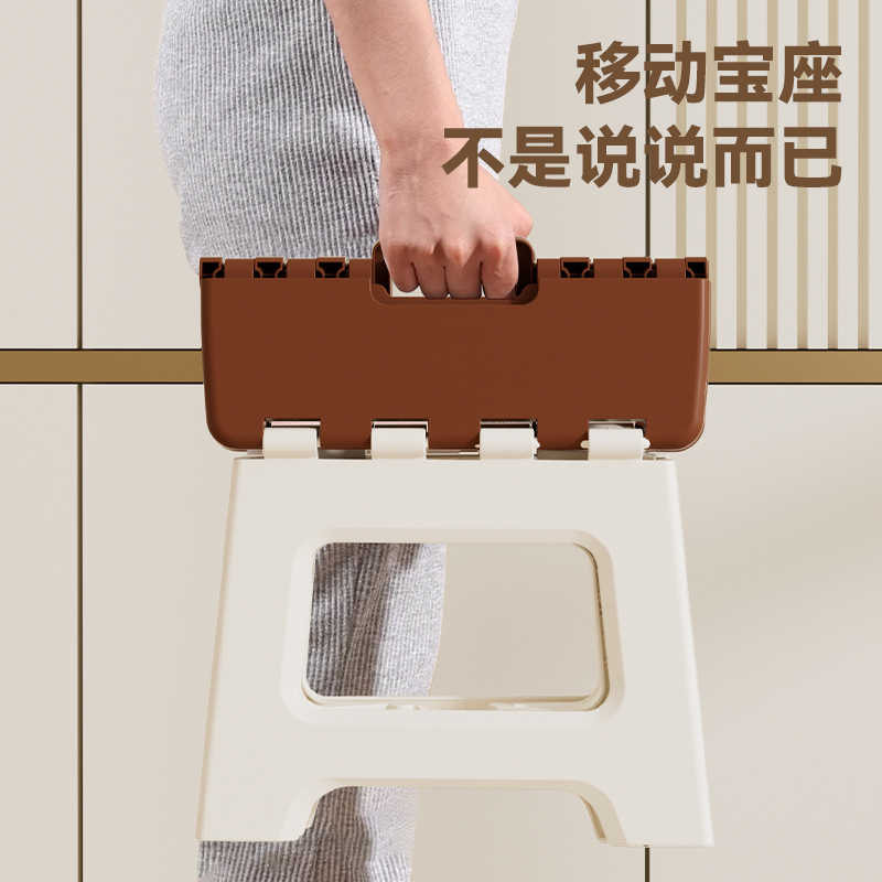 Foldable stool, bathroom stool, sturdy and durable, outdoor portable stool, low stool, space-saving, dining chair, thickened plastic chair Specification image