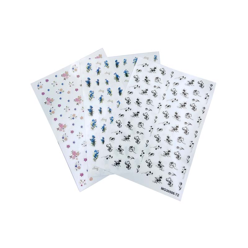DIY日系同步薄透背胶美甲贴 新款清新小碎花系列