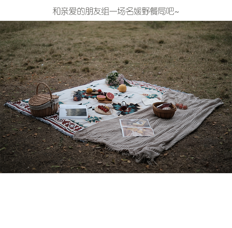 野餐垫防潮垫加厚ins风户外地垫露营野餐布波西米亚地毯blanket详情23