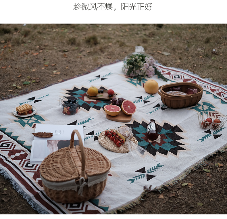 野餐垫防潮垫加厚ins风户外地垫露营野餐布波西米亚地毯blanket详情22