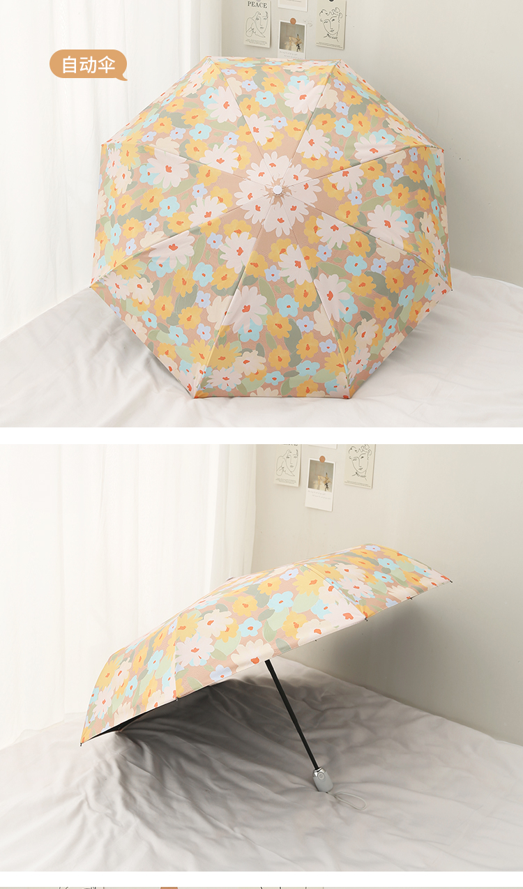 全自动雨伞女折叠ins风日系小雏菊太阳伞防晒防紫外线学生晴雨伞详情12