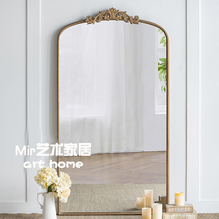 复古全身镜落地镜家用简约壁挂穿衣镜法式雕花换衣镜服装店试衣镜