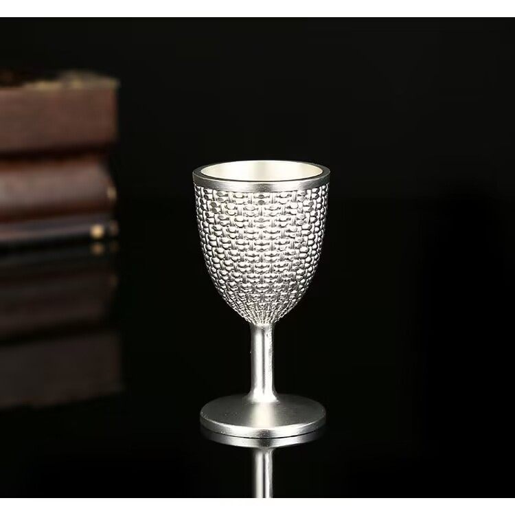 欧式合金白酒杯家用高档创意一两杯子烈酒杯高脚一口杯结婚经酒杯