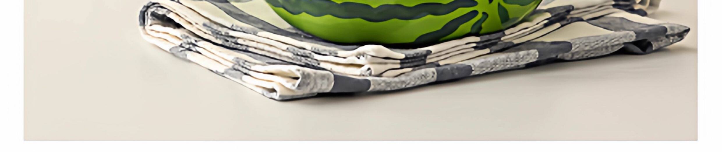 创意西瓜造型陶瓷果盘水果叉套装家用客厅茶几水果签甜品叉收纳碗详情9