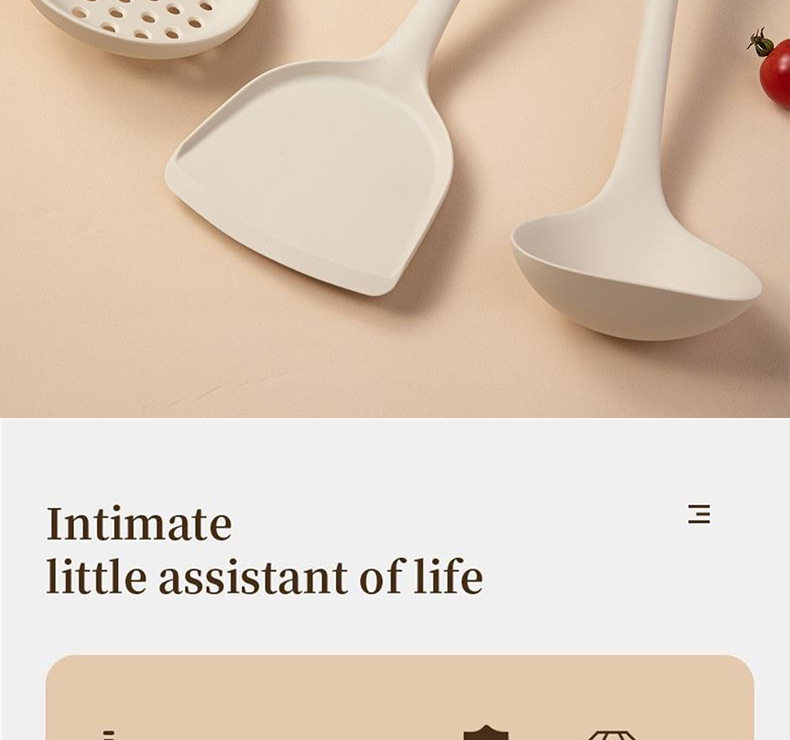 食品级硅胶铲子不粘锅专用锅铲耐高温硅胶铲子护锅家用炒菜铲汤勺详情4