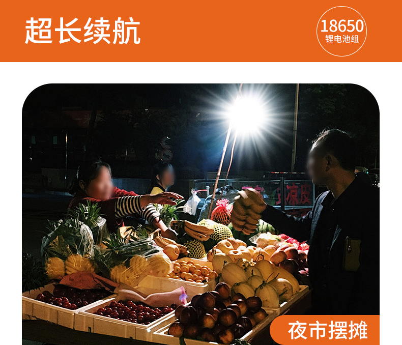LED充电灯泡夜市摆摊地摊灯家用可移动式户外照明露营球泡长续航详情5