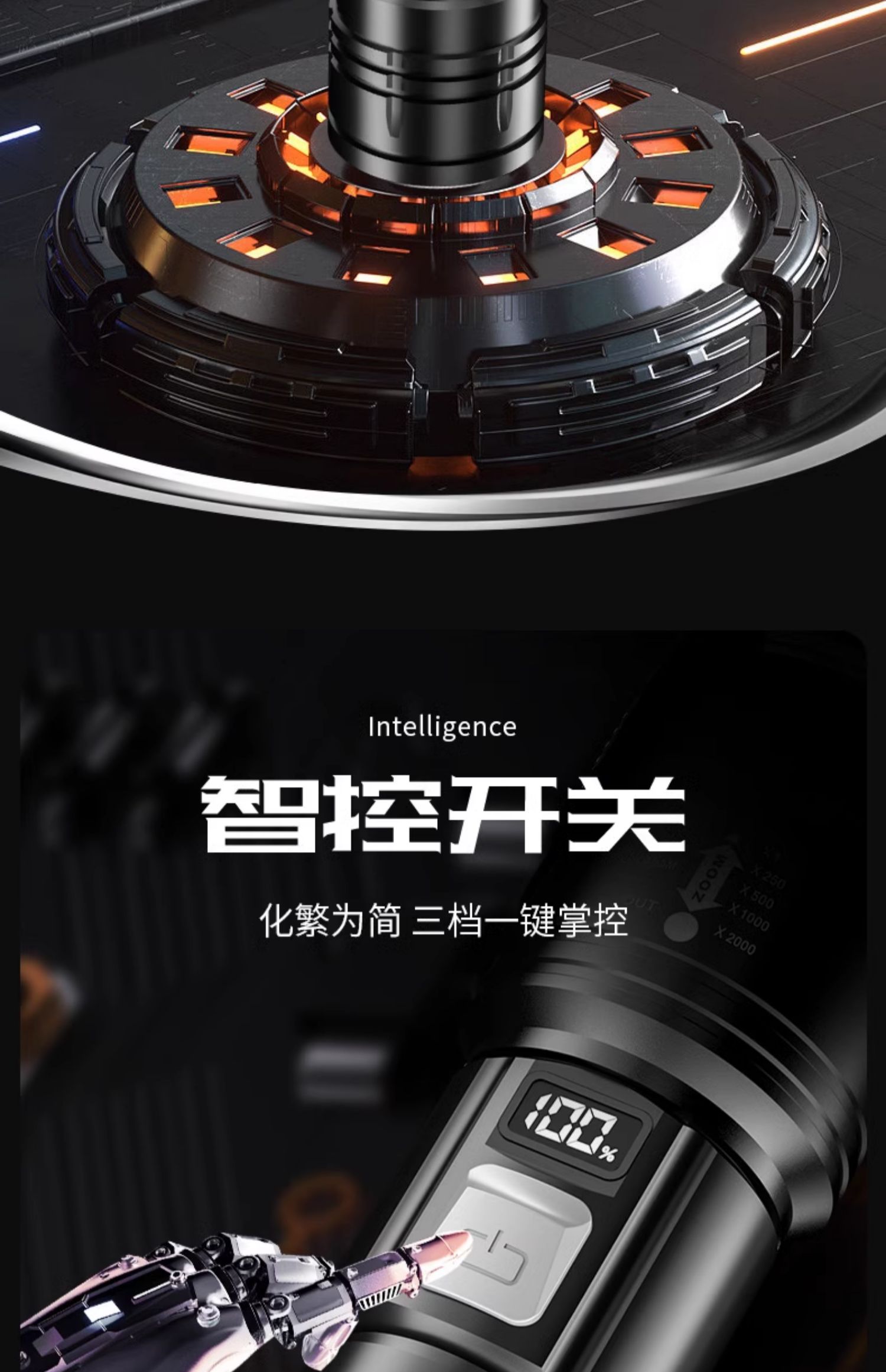 手电筒强光可充电式户外超亮远射小型迷你便携家用耐用儿童led灯详情10