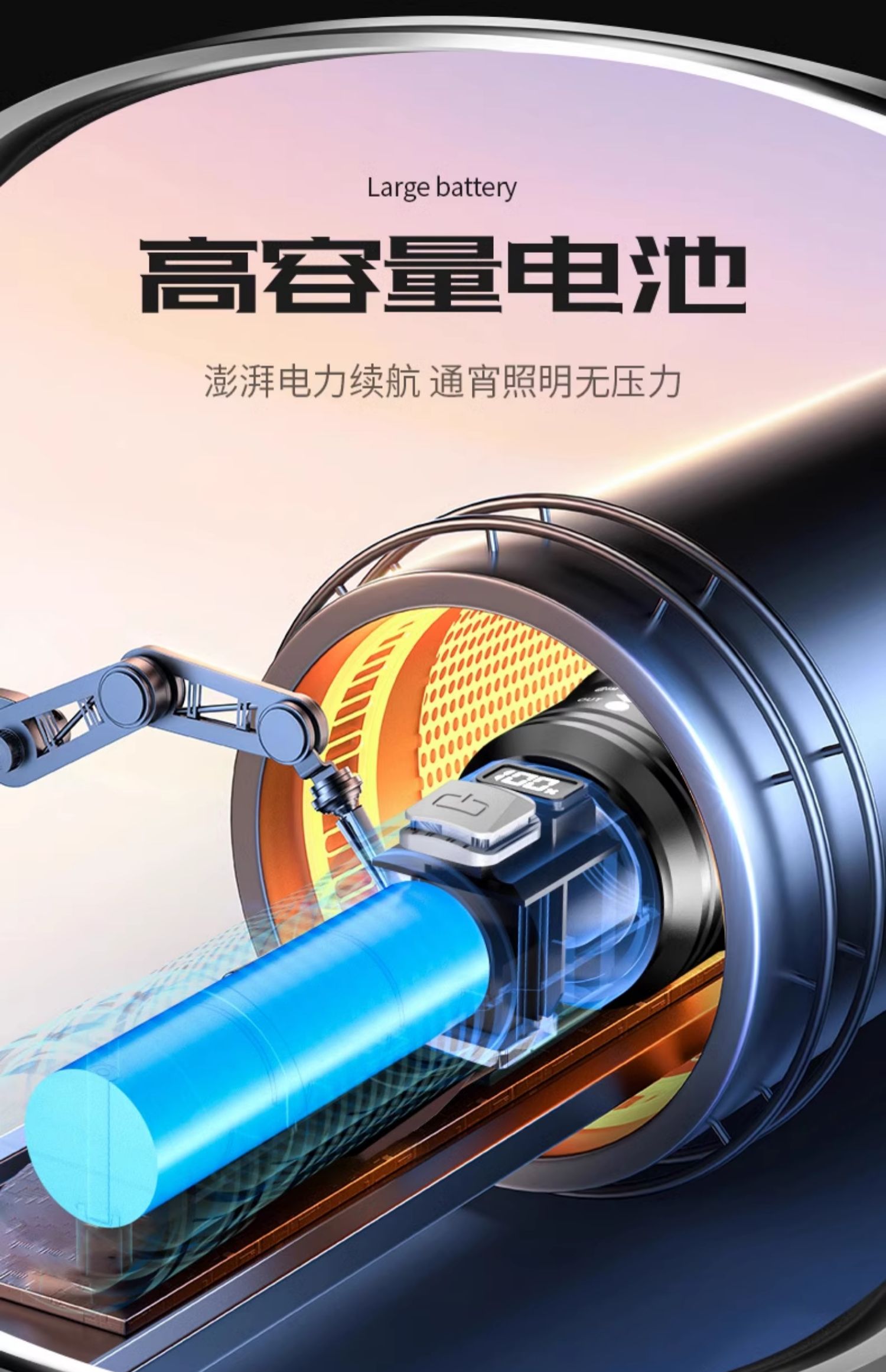 手电筒强光可充电式户外超亮远射小型迷你便携家用耐用儿童led灯详情13