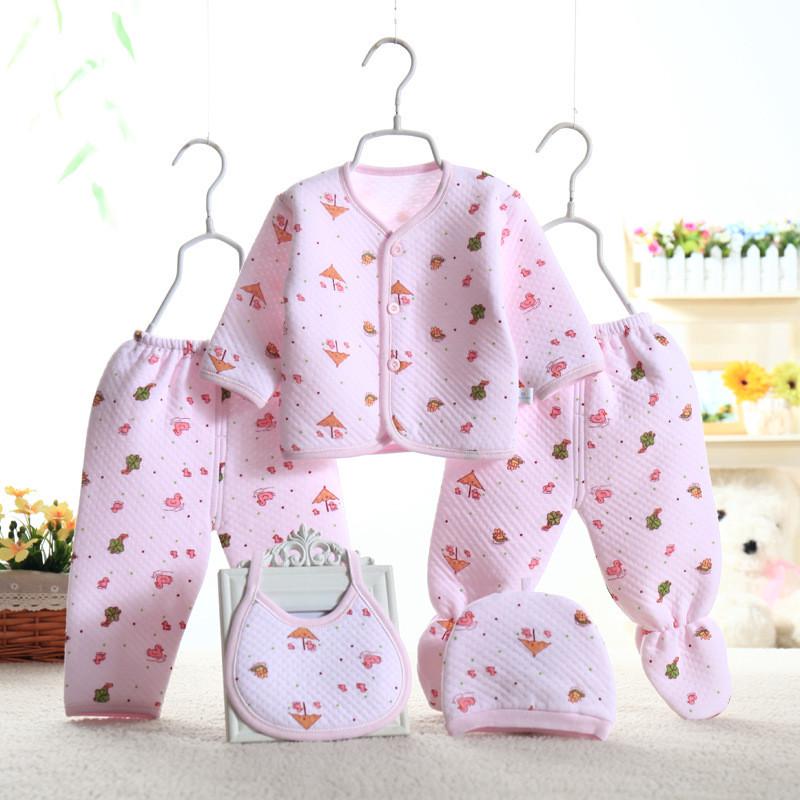 Wholesale of 5-piece cotton underwear sets for newborns, suitable for all four seasons from 0 to 3 months details Picture