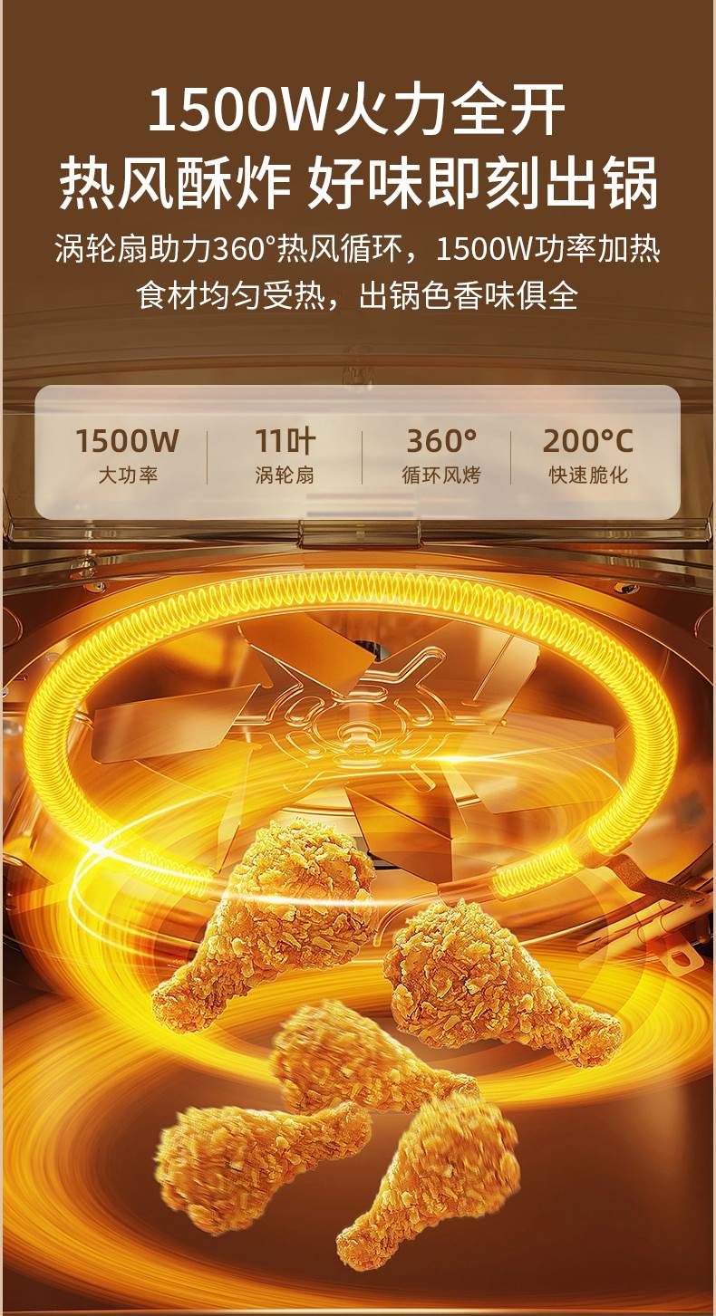 Zhigao air fryer Home New large-capacity intelligent multi-functional fully automatic non-flipping visible electric fryer pic 7