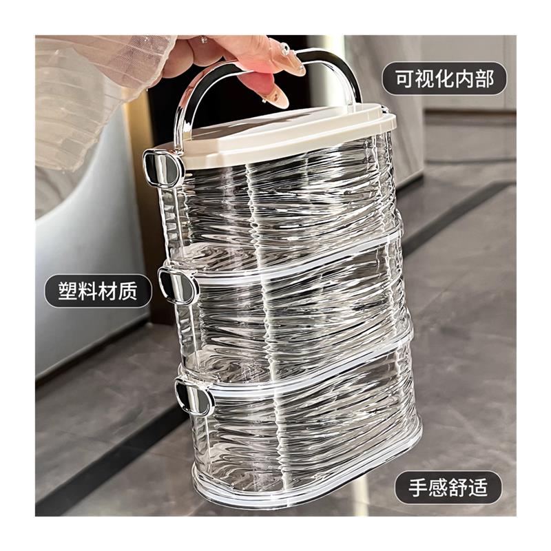 Light luxury food sealed cans, nut snack display plates, multi-layered compartments for dried fruit plates, storage boxes, living room fruits Item Picture