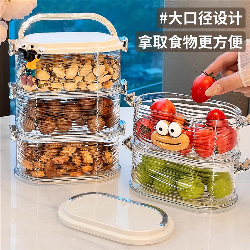 Light luxury food sealed cans, nut snack display plates, multi-layered compartments for dried fruit plates, storage boxes, living room fruits Application Scenario