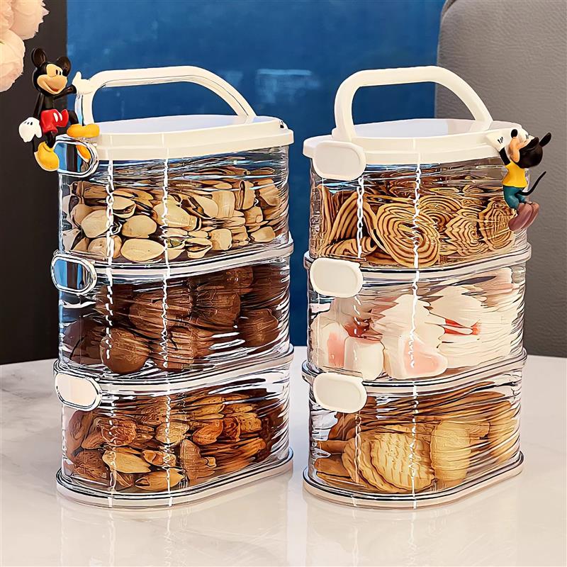 Light luxury food sealed cans, nut snack display plates, multi-layered compartments for dried fruit plates, storage boxes, living room fruits