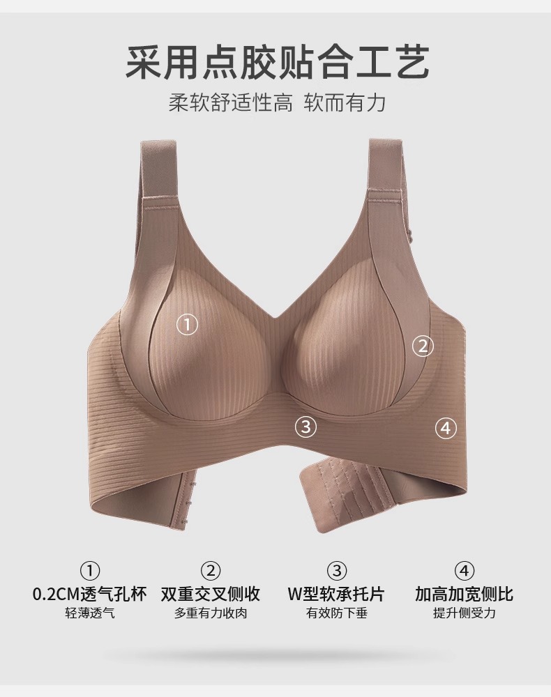 跨境调整型内衣女大胸显小文胸防下垂大码无痕收副乳女士胸罩聚拢详情12
