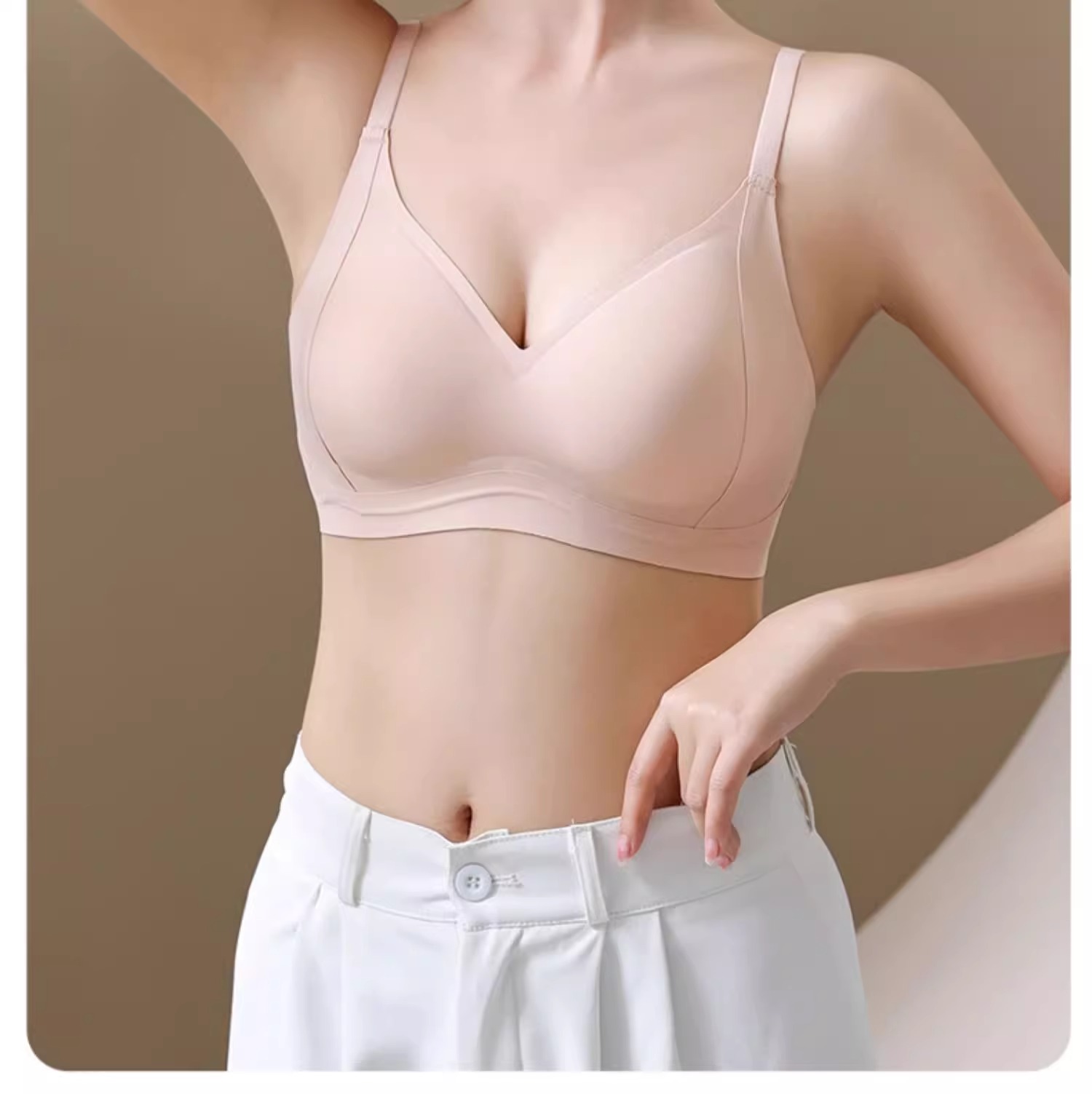 This bra is designed to accentuate small breasts and make them look larger. It is lightweight, seamless, and has no empty cups. It helps to tuck in breasts and prevent sagging pic 30