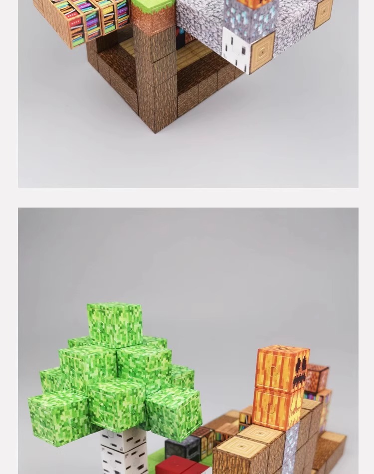 跨境磁力方块拼装积木磁吸铁石积木思维益智拼装男孩玩具详情12