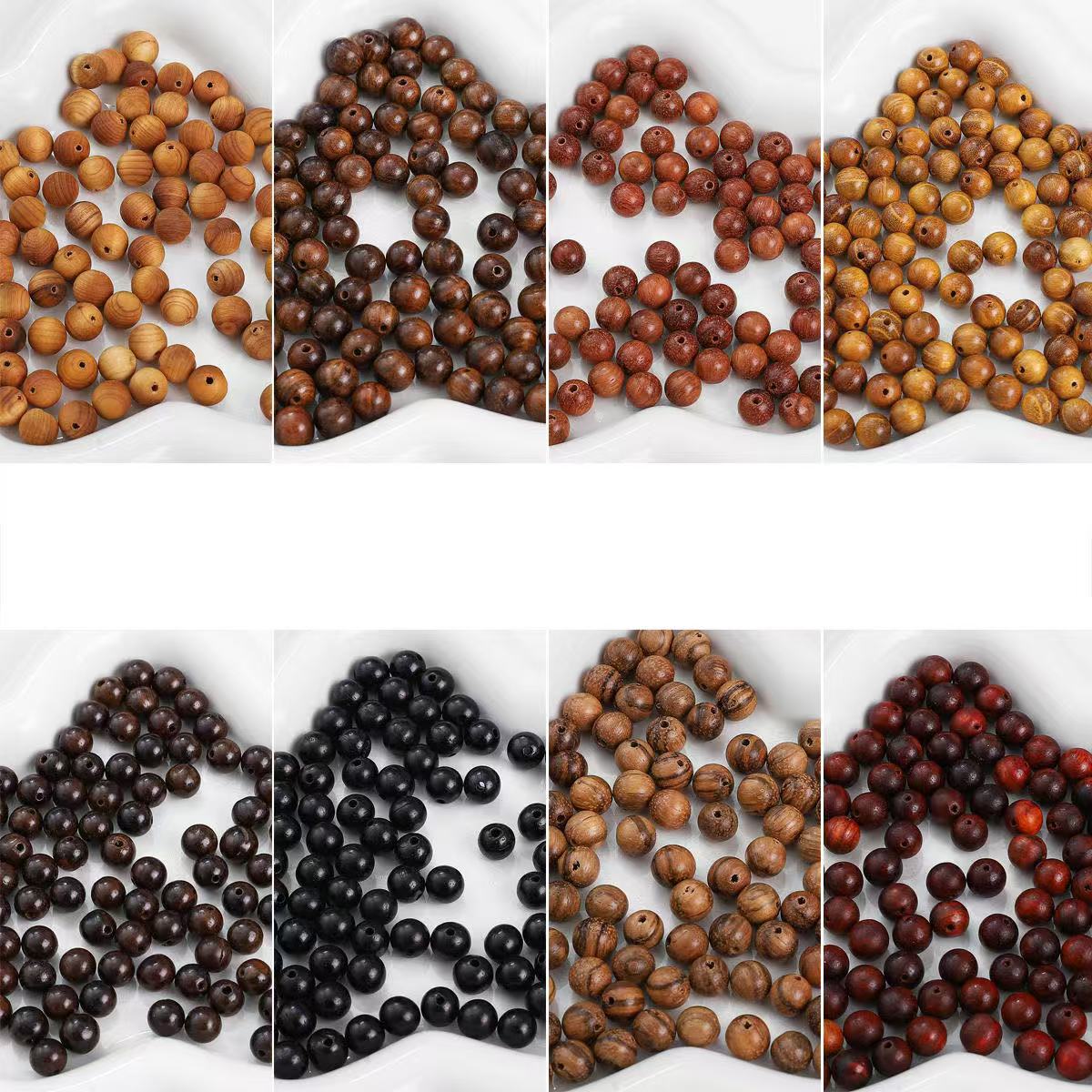 diy green sandalwood loose beads, old mountain sandalwood bracelet and string accessories, 6mm and 8mm small beads wholesale loose batch Buddhist beads pic 2
