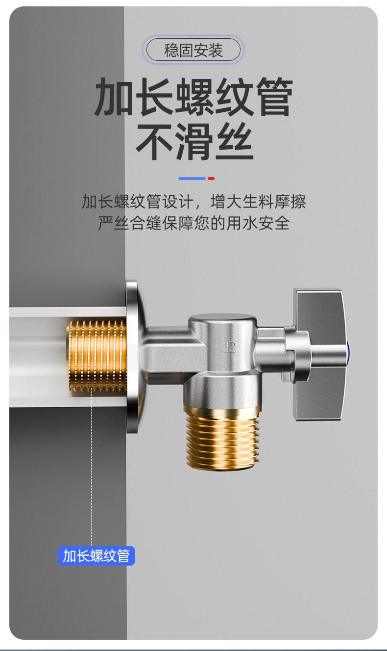 全铜三角阀球芯全开大流量球阀燃气热水器冷热水龙头马桶进水开关详情24