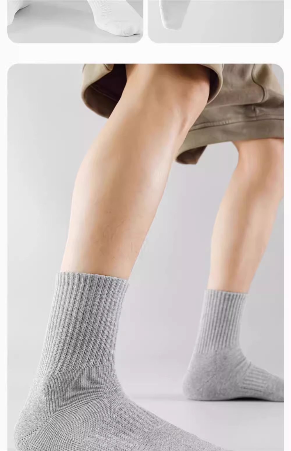 白色袜子男士精梳棉棉长袜夏天薄防臭吸汗动短袜春秋黑白中筒袜详情35