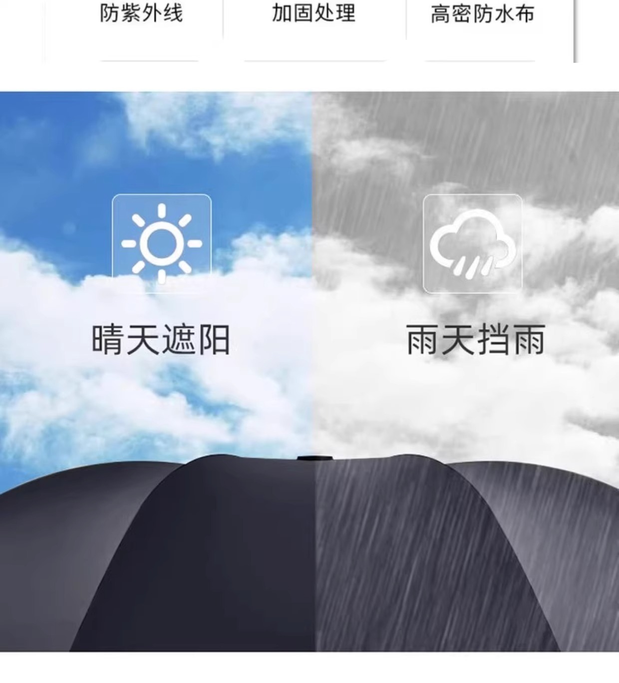 源头厂家太阳伞遮阳加固两用女晴雨防晒防紫外线轻小巧加大号雨伞详情2