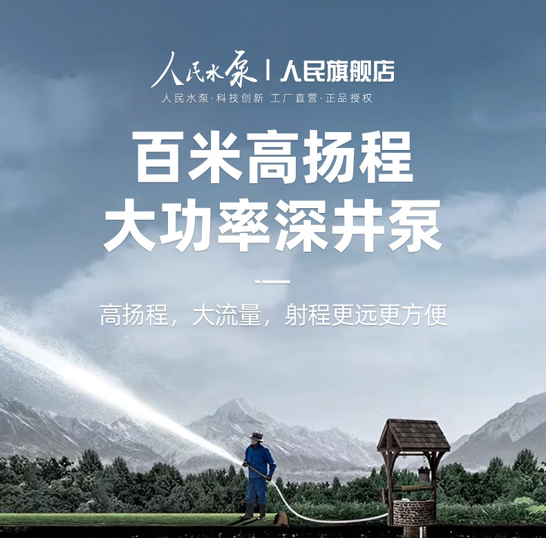人民锈钢深井潜水泵家用井水v高扬程大流量深水井用抽水泵详情6
