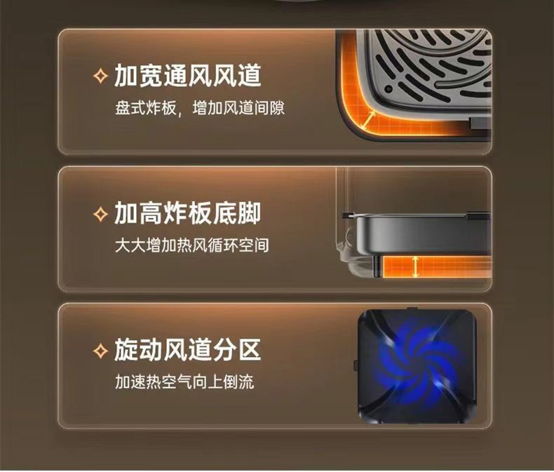 空气炸锅6升智能大容量多功能家用电烤箱无油烟全自动一体机详情4