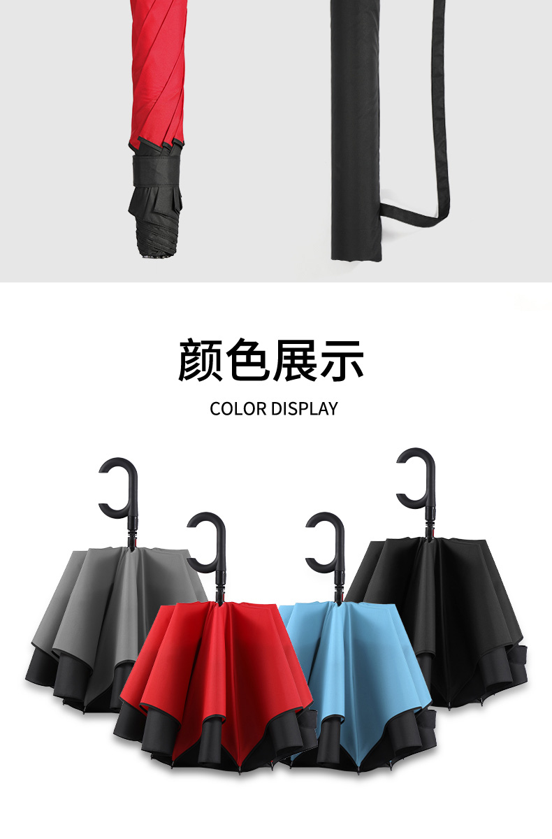A5L晴雨两用雨伞反向伞s长柄全自动双层三折叠男女超大汽车用2人详情14