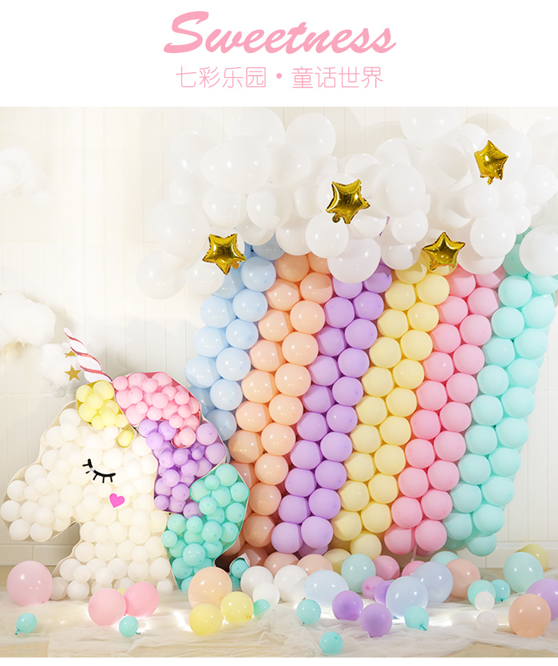 加厚马卡龙色气球结婚庆礼汽球装饰场景布置儿童100个装生日派对详情9