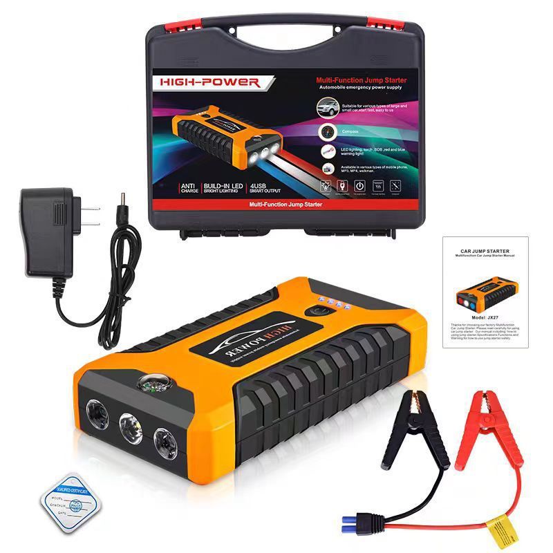 12V car emergency start power supply, large-capacity car starter, instant start wonder for low battery and jump-on battery Item Picture