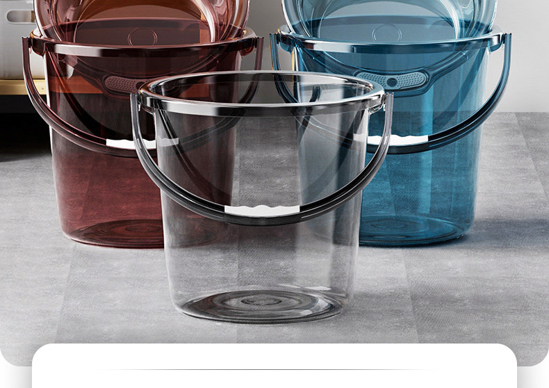 Thickened plastic buckets for household water storage, hand-held small buckets for laundry, and transparent round buckets with LIDS for student dormitories pic 5
