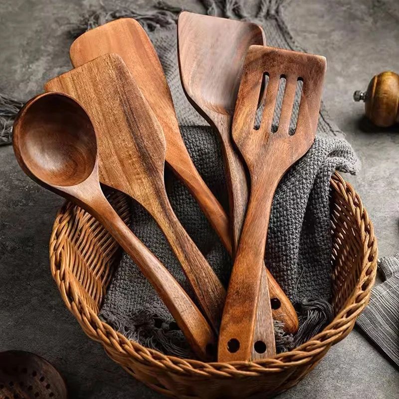 Teak Wooden Spatulas Kitchen Utensils Cooking Utensil Eco-Fr