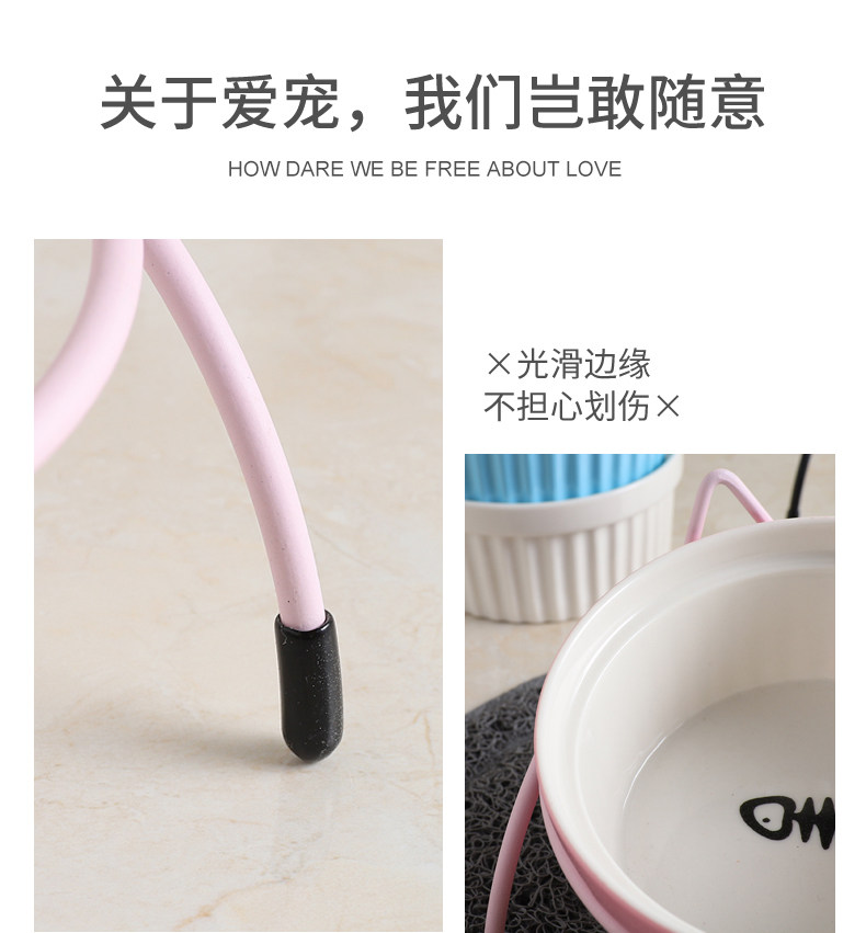 Wow custom-made ceramic bowls, water bowls with bowl stands, iron stands, cat bowls to protect the cervical vertebrae, cat food bowls, cat food basins, pet bowls pic 12