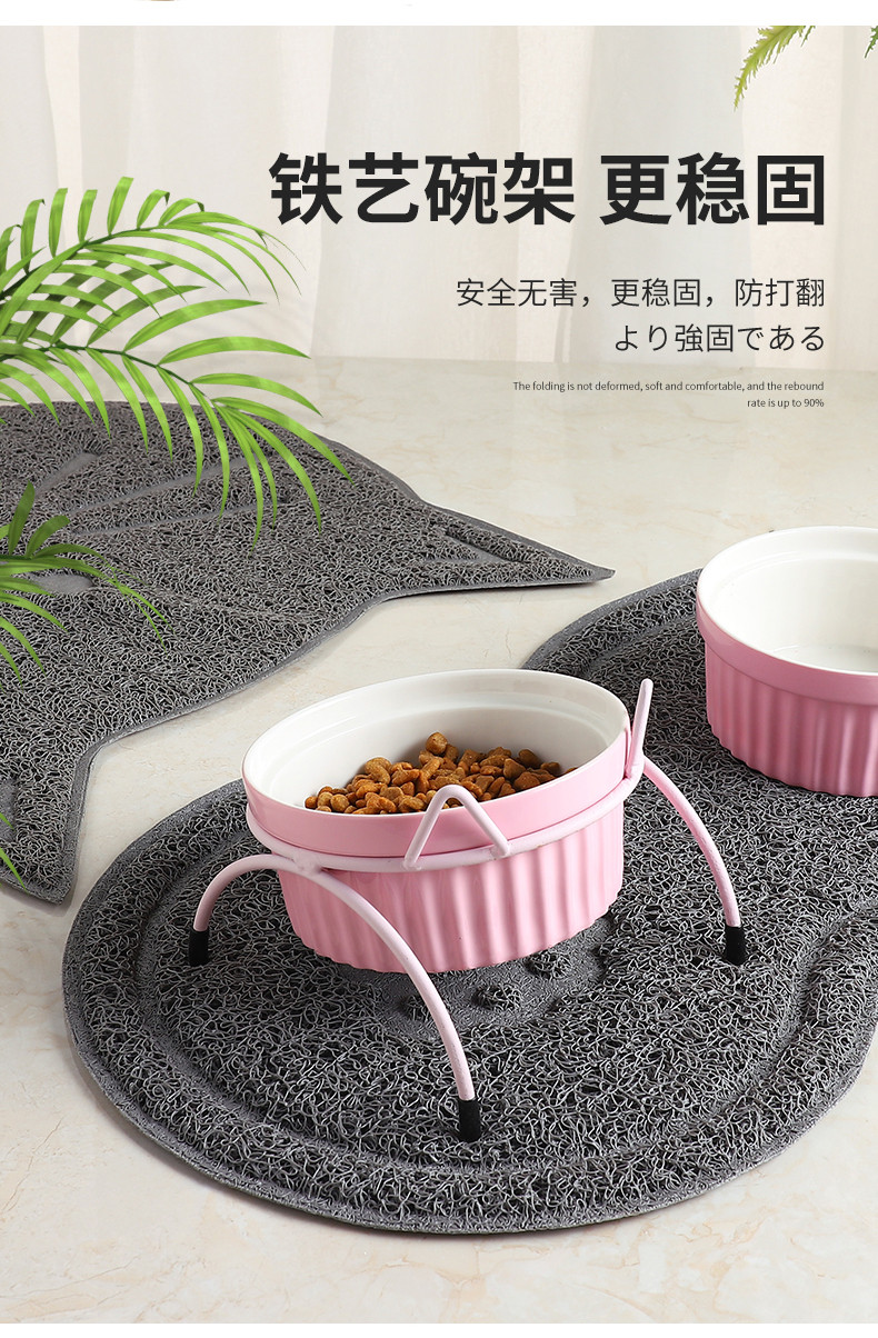 Wow custom-made ceramic bowls, water bowls with bowl stands, iron stands, cat bowls to protect the cervical vertebrae, cat food bowls, cat food basins, pet bowls pic 5