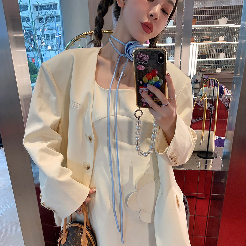 麒敏颈间玫瑰~韩国博主同款立体花朵锁骨链绑带项链choker颈圈链详情28